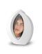 Urne funéraire en céramique « Forever Framed » blanc mat, personnalisable avec image