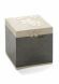 Urne Funéraire en céramique grise 'Cube avec Fleurs'