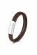 Bracelet porte-cendre en cuir tressé marron foncé