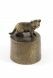 Urne Funéraire en laiton bronzé pour chat avec socle