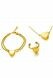 Parure de bijoux funéraires en acier inoxydable doré avec cœur - bracelet, bague & collier