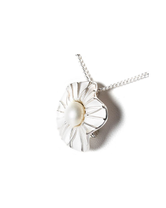 Pendentif funéraire 'Fleur' avec perle argent (925)