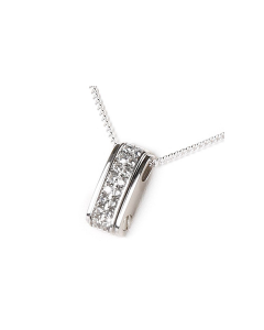 Pendentif cendres Rectangle avec pierres de zircone | argent