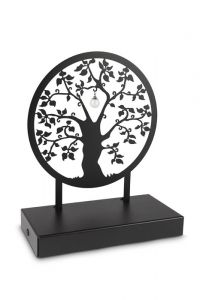 Statue commémorative 'Arbre de vie' en métal avec pendentif en verre