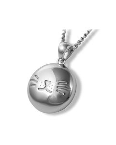 Pendentif cinéraire en argent (925) empreinte de patte