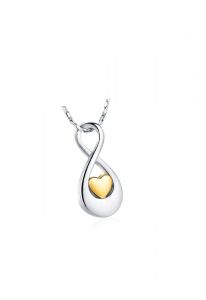 Pendentif pour cendres 'Infini' avec cœur d'or
