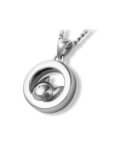 Pendentif cinéraire en argent (925) empreinte de patte