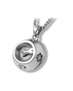 Pendentif cinéraire en argent (925) empreinte de patte