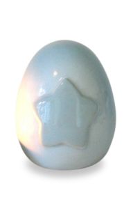 Urne bébé en céramique 'Coeur' bleu (bébés prématurés)