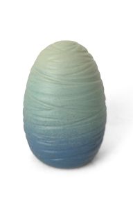 Urne cendres pour bébé en céramique 'Cocon' (bébés prématurés) bleu vert