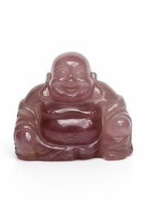 Pierre commémoratif Bouddha en Quartz rose