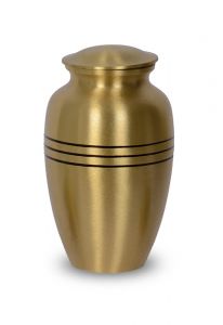 Urne funéraire en laiton 'Gold Maoron' avec lignes noires