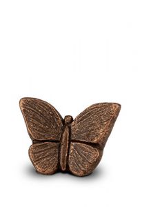 Mini urne funéraire artistique Papillon couleur bronze
