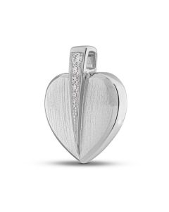 Bijou Pendentif Funéraire en Argent avec Zircone 'Coeur'