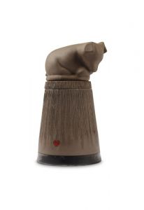 Urne funéraire pour chien en céramique faite à la main avec cœur – anthracite