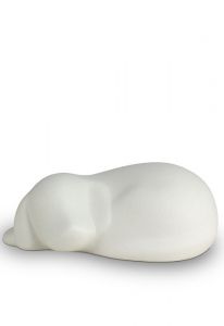 Urne-chien 'Chien couché' blanc
