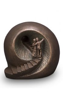 Urne funéraire duo en céramique bronze 'Vers le ciel'