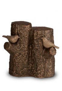 Urne funéraire duo en céramique bronze 'Arbre de la vie'