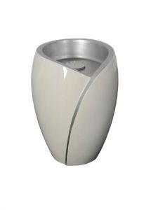 Urne en fibre de verre 'Luce' blanc avec bougie