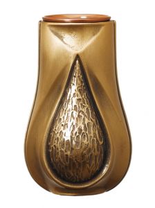 Vase funéraire en bronze avec vis de fixation