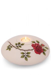 Urne pour cendres Coupe 'Branche de rose' rouge