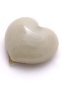 Petite urne funéraire en cristal en forme de cœur, ivoire