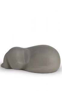 Urne-chien 'Chien couché' gris