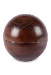 Urne funéraire en bois ronde | laque teintée et semi-mate