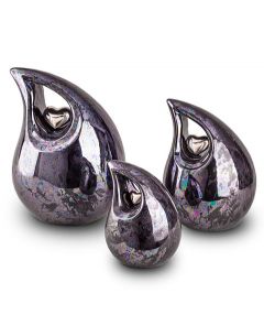Mini-Urne funéraire céramique avec coeur argent