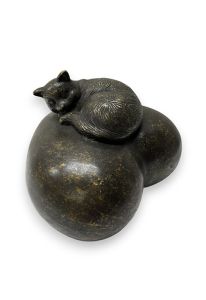 Petite Urne Funéraire en Bronze 'Chat'