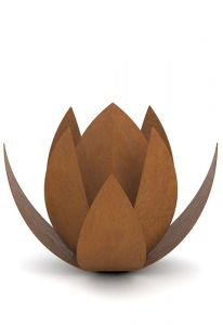 Urne en acier corten 'Lotus'