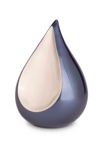 Urne funéraire en laiton 'Larme' bleu métallique