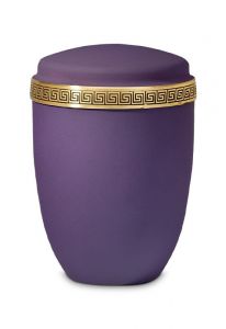 Urne Funéraire en Métal violet avec bandeau Grec