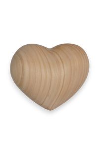 Mini-urne pour cendres Cœur en bois de cerisier naturel