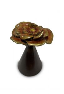 Sculpture mini-urne en bronze 'Fleur'