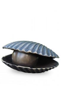 Petite Urne Funéraire en Bronze 'Coquille avec Perle'