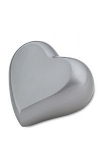 Mini-urne en laiton coeur gris argent