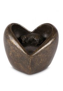 Mini-urne en bronze chien 'Toujours dans mon coeur'