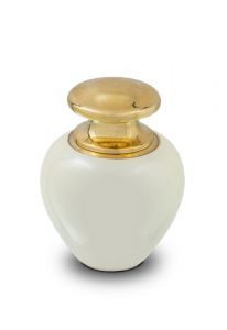 Mini-urne en laiton 'Satori' | blanc de perle