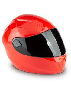 Urne funéraire casque moto rouge