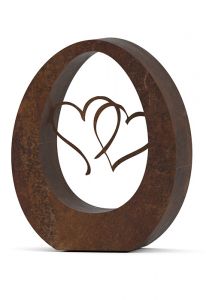Petite Urne Funéraire en Bronze 'Portaille de Coeurs'
