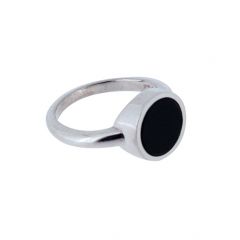 Anneau cinéraire onyx encerclé en argent