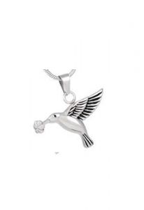 Pendentif cinéraire en acier inoxydable 'Colibri'