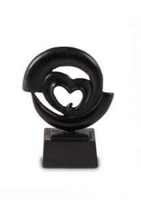 Sculpture mini-urne en bronze 'Coeur brisé'