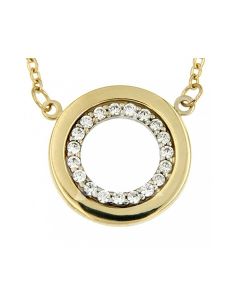 Collier symbole 'Cercle' en 14 carats or bicolore
