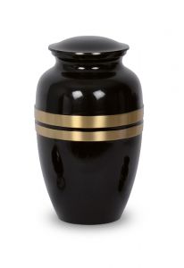 Urne funéraire en laiton 'Kerigon' noir avec motif doré