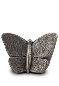Petite urne pour cendres artistique Papillon gris argent