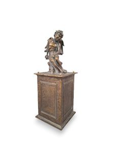 Urne funéraire d’ange ‘Ange du Souvenir’ sur colonne en plusieurs couleurs