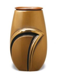 Vase funéraire en bronze avec vis de fixation