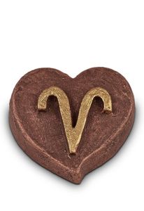 Mini urne en forme de cœur avec signe du zodiaque, choix parmi 12 signes